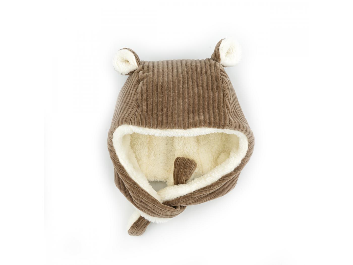 Bonnet Velours 12-18 mois - Taupe