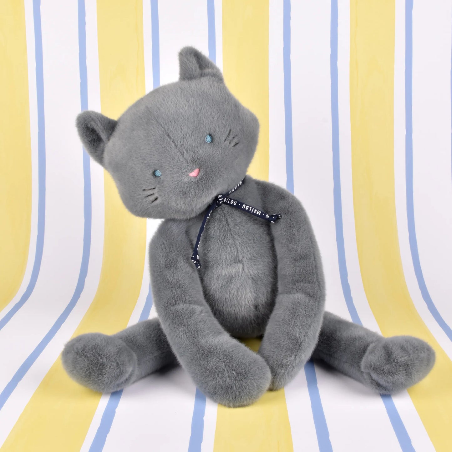 Chat Méloé 37cm - Bleu Gris