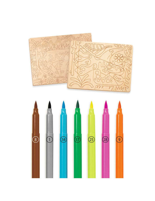 Coloriages sur bois - Dino world