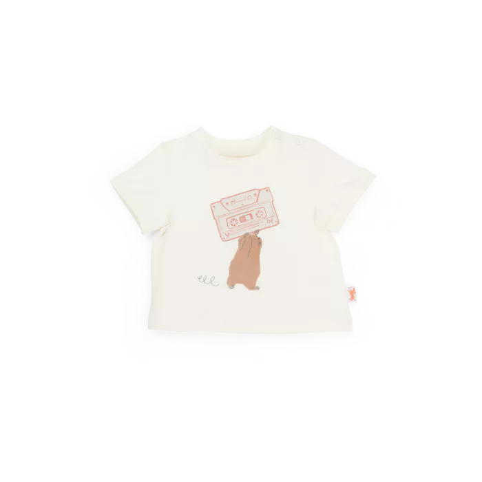 LOTUS Tee-shirt 06m jersey flammé crème Wouf Wouf