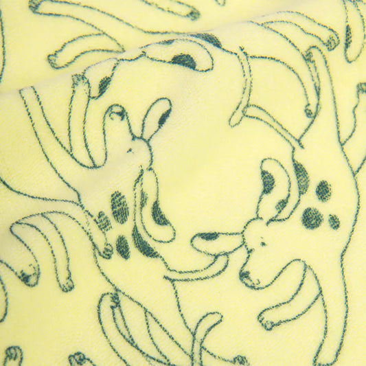 LUCAS Tee-shirt 03m éponge jaune imprimé chiens Wouf Wouf