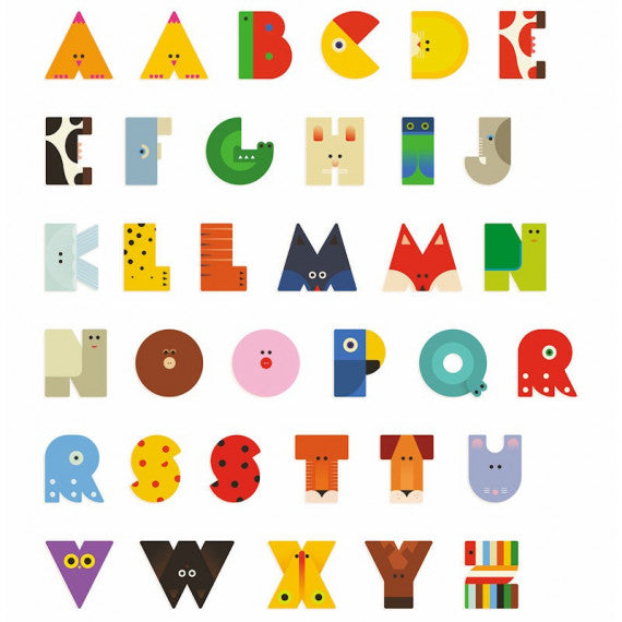 Lettre Animaux graphiques - J