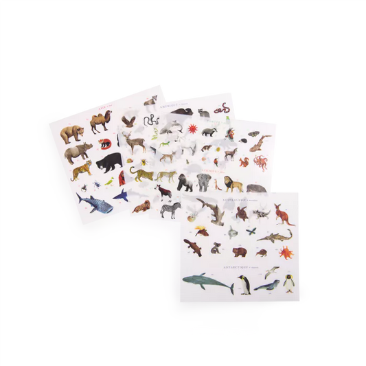 Mappemonde avec décalcomanies - Tout autour du monde