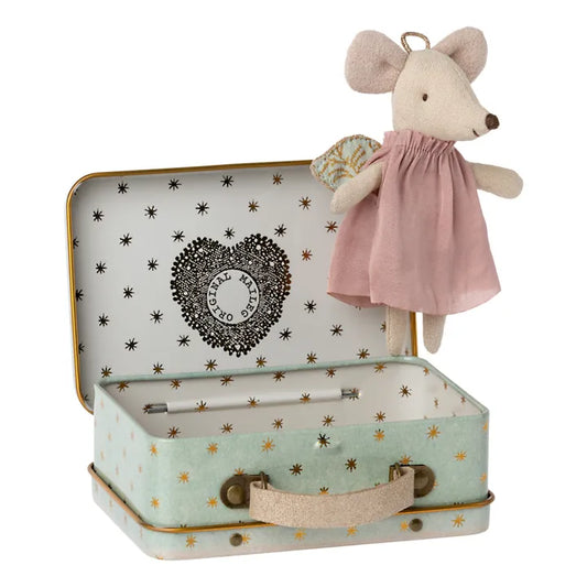 Angel souris in suitcase