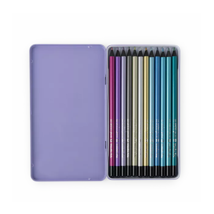 12 crayons de couleur metallisés - Les cometes filantes