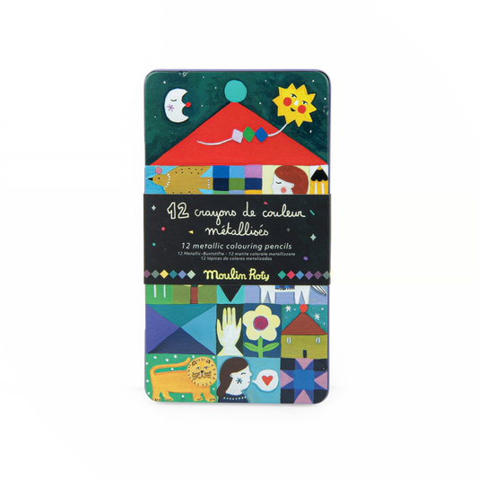 12 crayons de couleur metallisés - Les cometes filantes