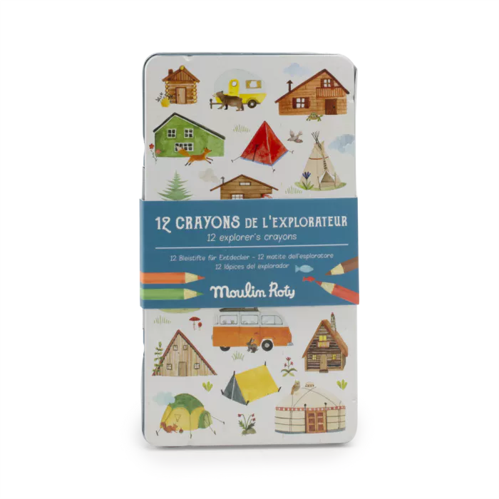 12 crayons de couleurs L'explorateur - Le jardin du moulin