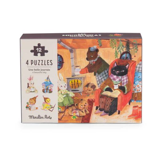 4 mini puzzles Une belle journée - Les Minouchkas