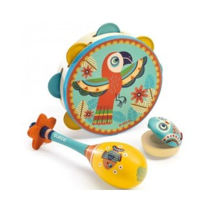 Animambo - Set Tambourin Maracas Castagnette