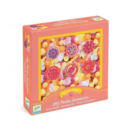 Perles en bois - Fleurs