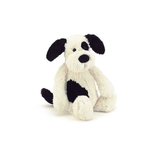 Bashful Black and Cream Puppy Little Small