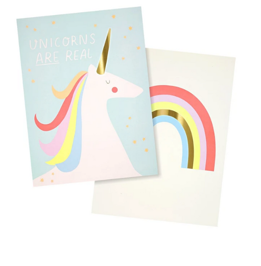 Affiche Arc en ciel et Licorne