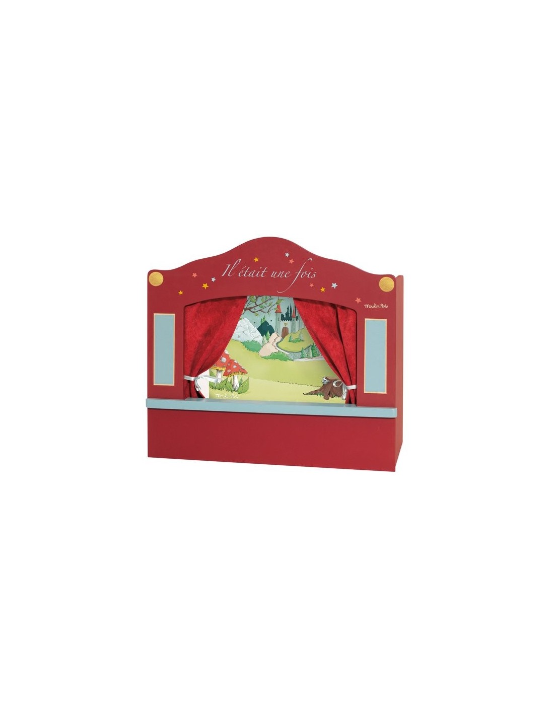 Petit théâtre de marionnettes rouge