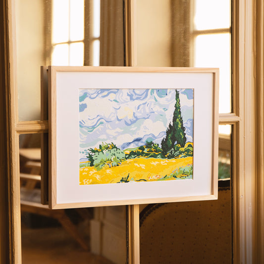 Coffret peinture au numéro - Cyprès aux blés d’or - Van Gogh