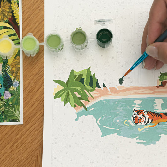 Coffret peinture au numéro - Tiger Relaxing In My Pool