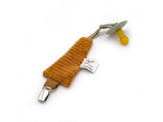 Attache tétine Velours - Camel