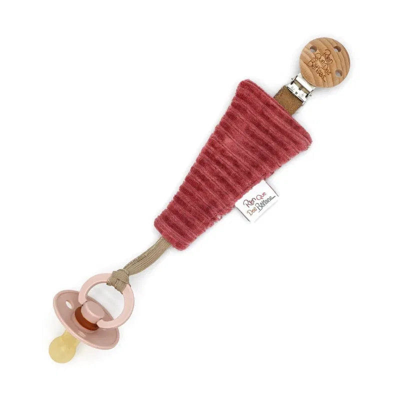 Attache tétine Velours - Framboise