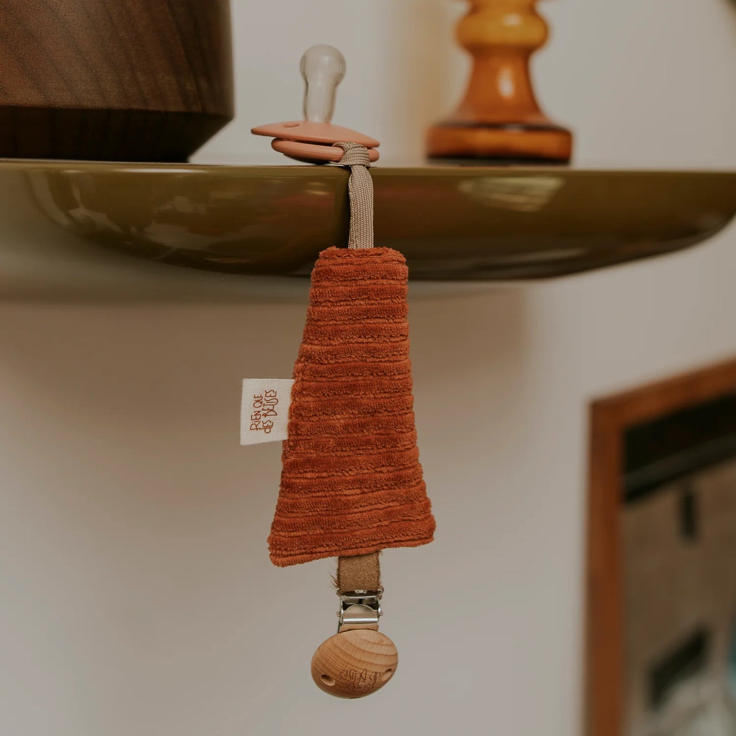 Attache tétine Velours - Paprika