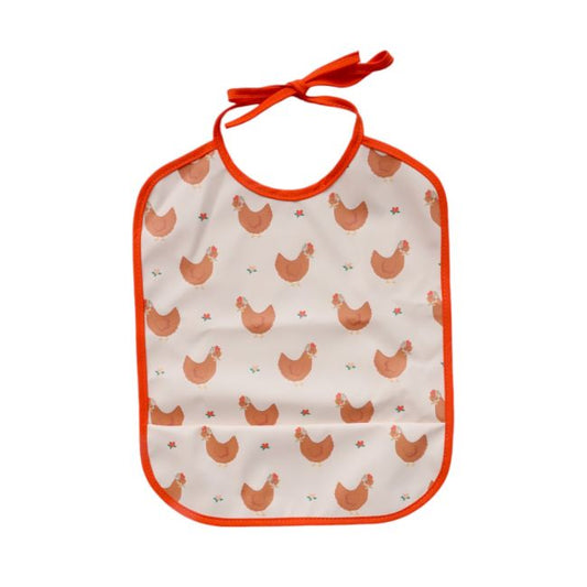 Bavoir poule rousse