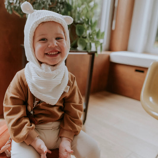 Bonnet Velours Naissance - Ecru