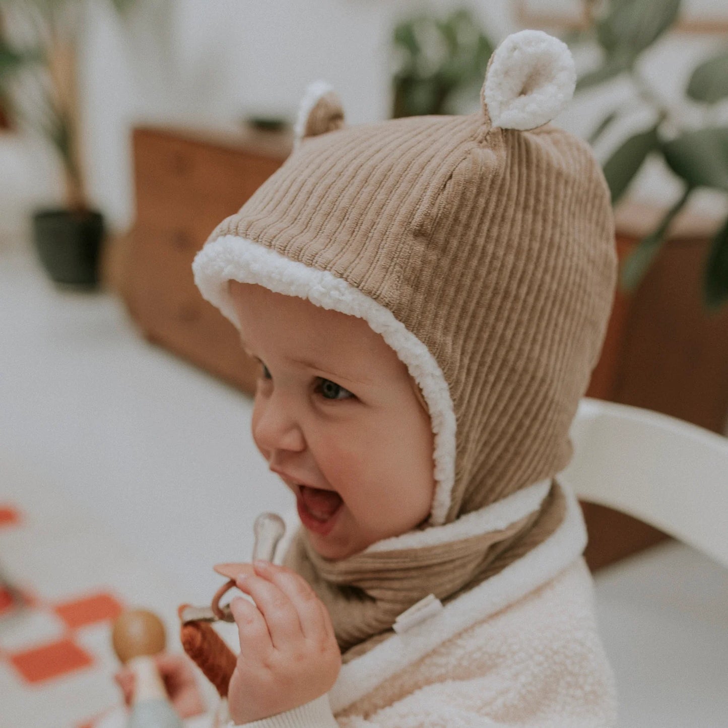 Bonnet Velours 24-36 mois - Taupe