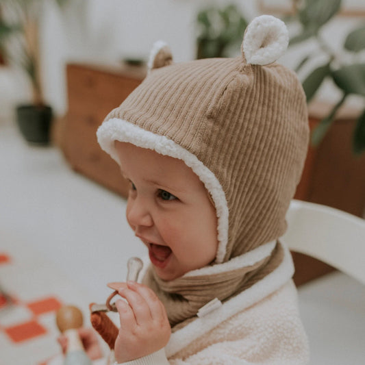 Bonnet Velours 24-36 mois - Taupe