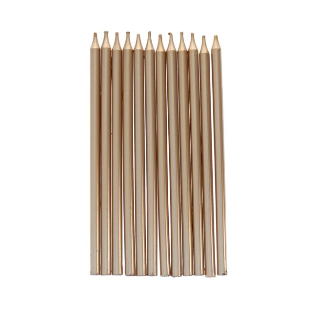 Bougies dorées x12
