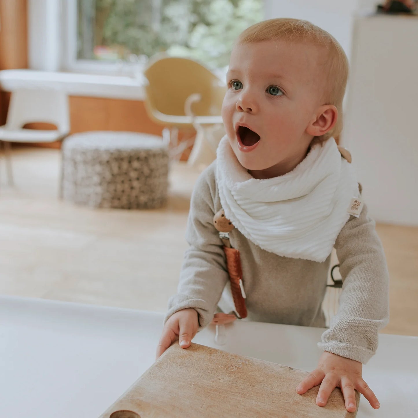 Cache-cou Velours - Ecru