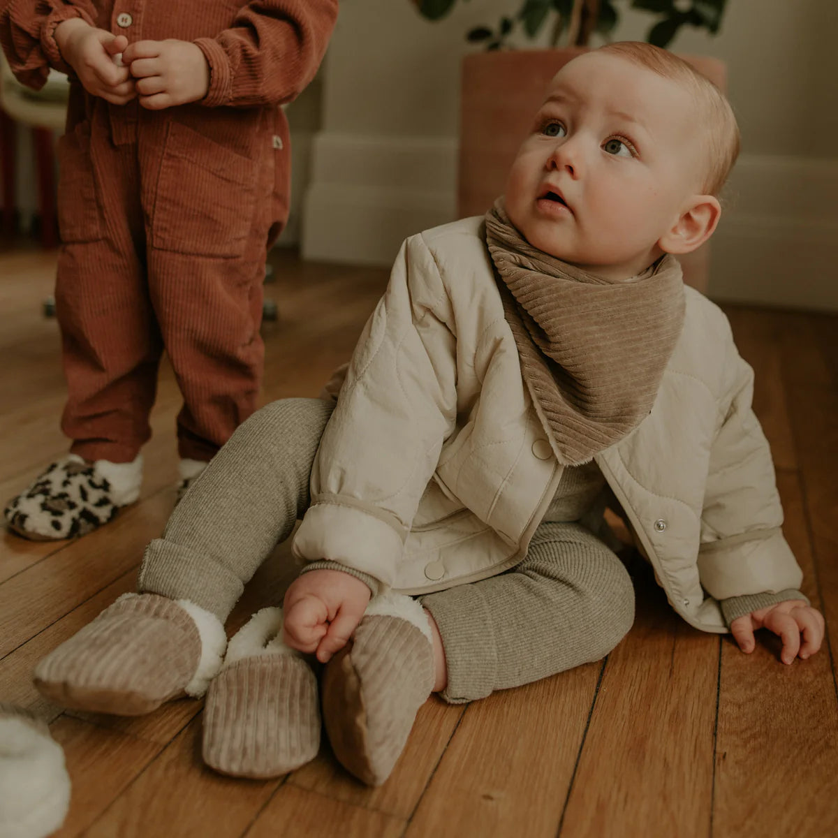 Cache-cou Velours - Taupe