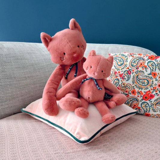 Chat Méloé 37cm - Poudre de rose