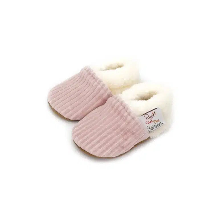 Chaussons Velours 0-6 mois - Rose