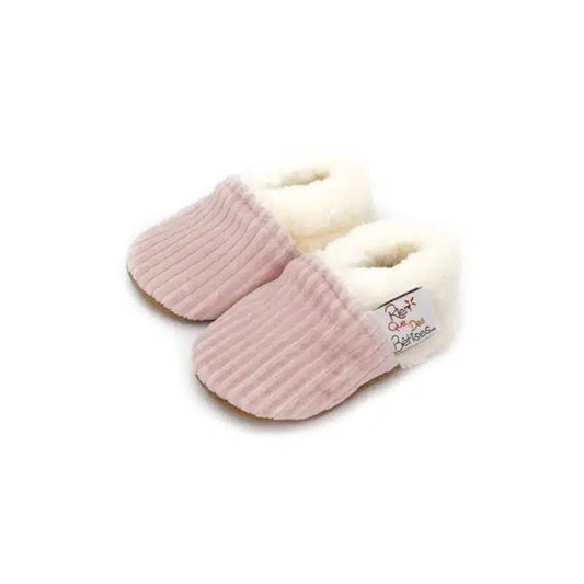 Chaussons Velours 0-6 mois - Rose
