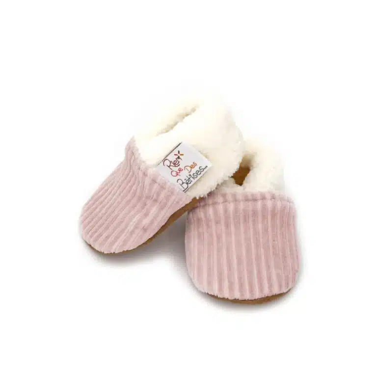 Chaussons Velours 0-6 mois - Rose