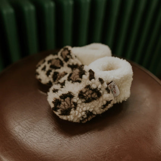 Chaussons Velours Naissance - Leopard