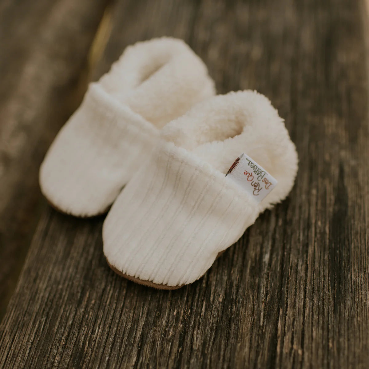 Chaussons Velours Taille 0 - Ecru