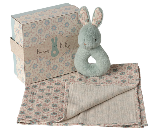 Coffret hochet lapin - menthe