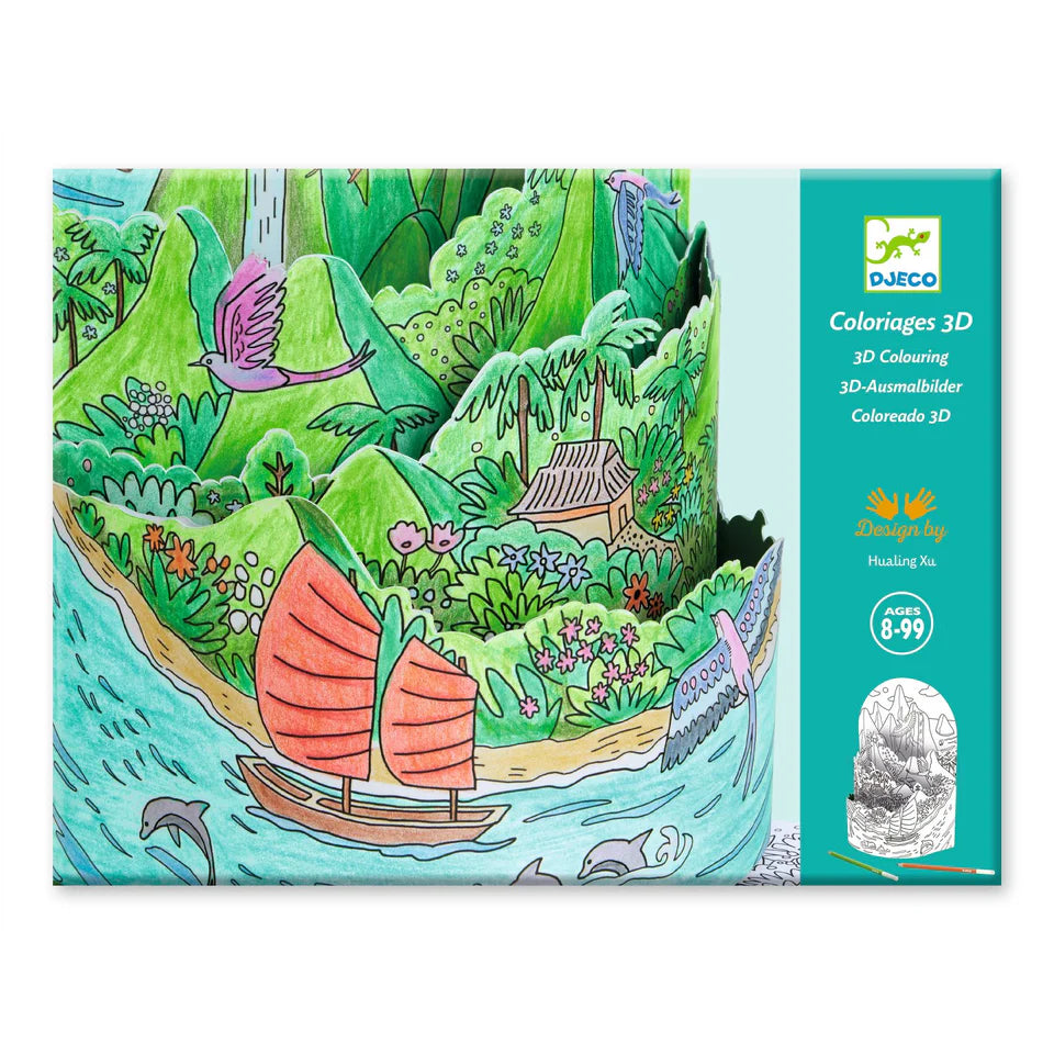 Coloriages diorama - Au sommet de mon île