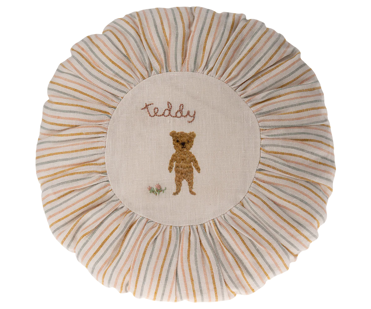 Coussin, rond, small - teddy, striped
