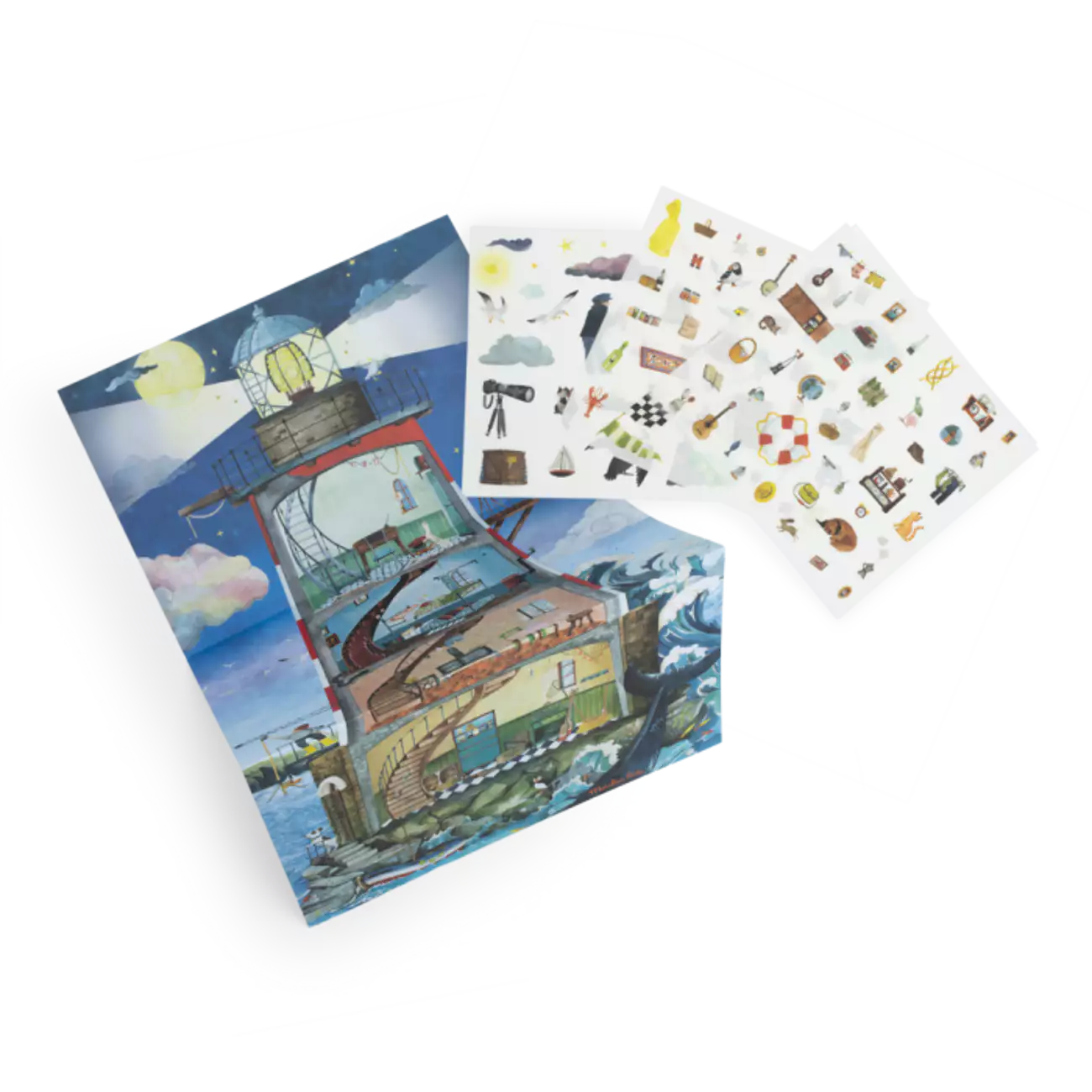 Grand phare avec décalcomanie L'explorateur - Le jardin du moulin