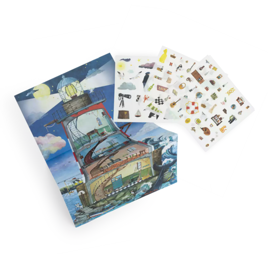 Grand phare avec décalcomanie L'explorateur - Le jardin du moulin