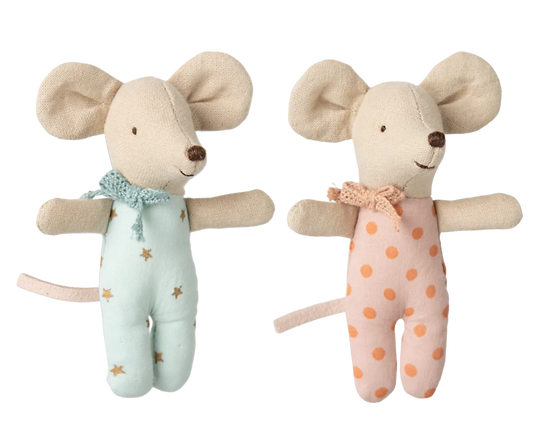 Jumeaux bébés souris dans leur boîte