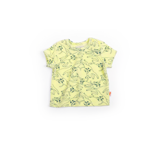 LUCAS Tee-shirt 03m éponge jaune imprimé chiens Wouf Wouf
