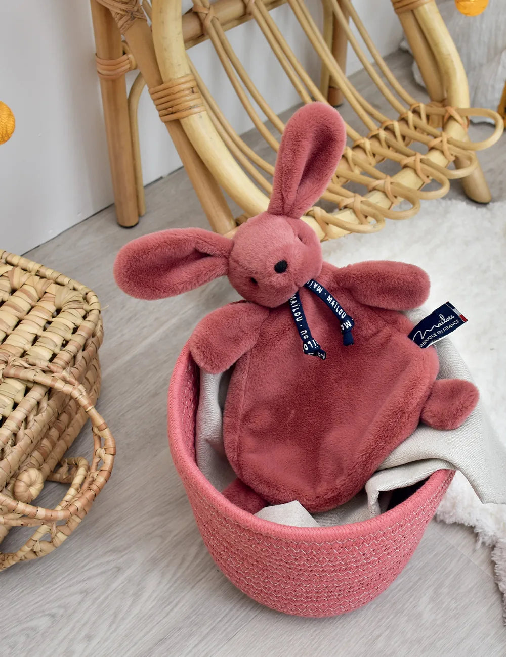 Lapin Dorlotin - Doudou - Bois de rose