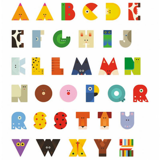 Lettre Animaux graphiques - F