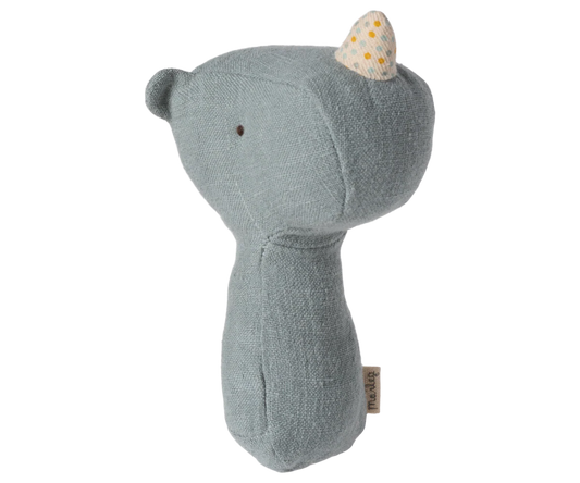 Lullaby friends, hochet rhino - bleu dusty