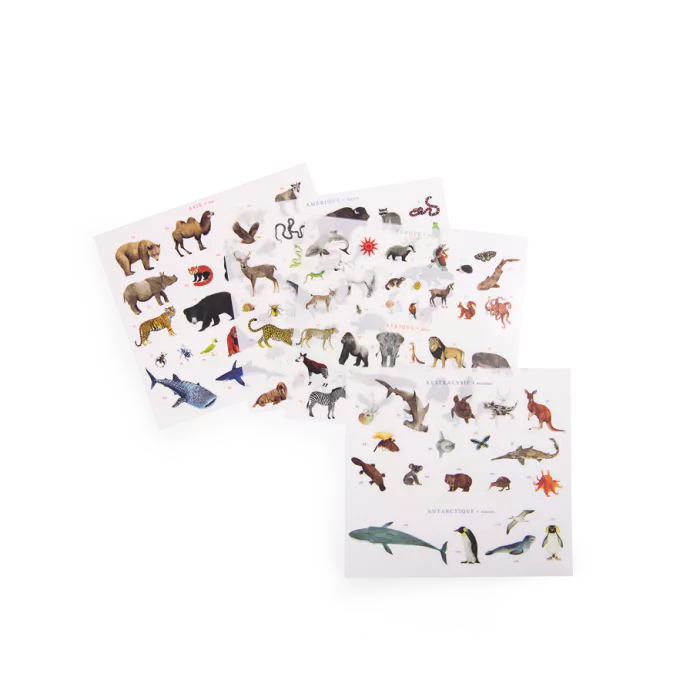 Mappemonde avec décalcomanies - Tout autour du monde