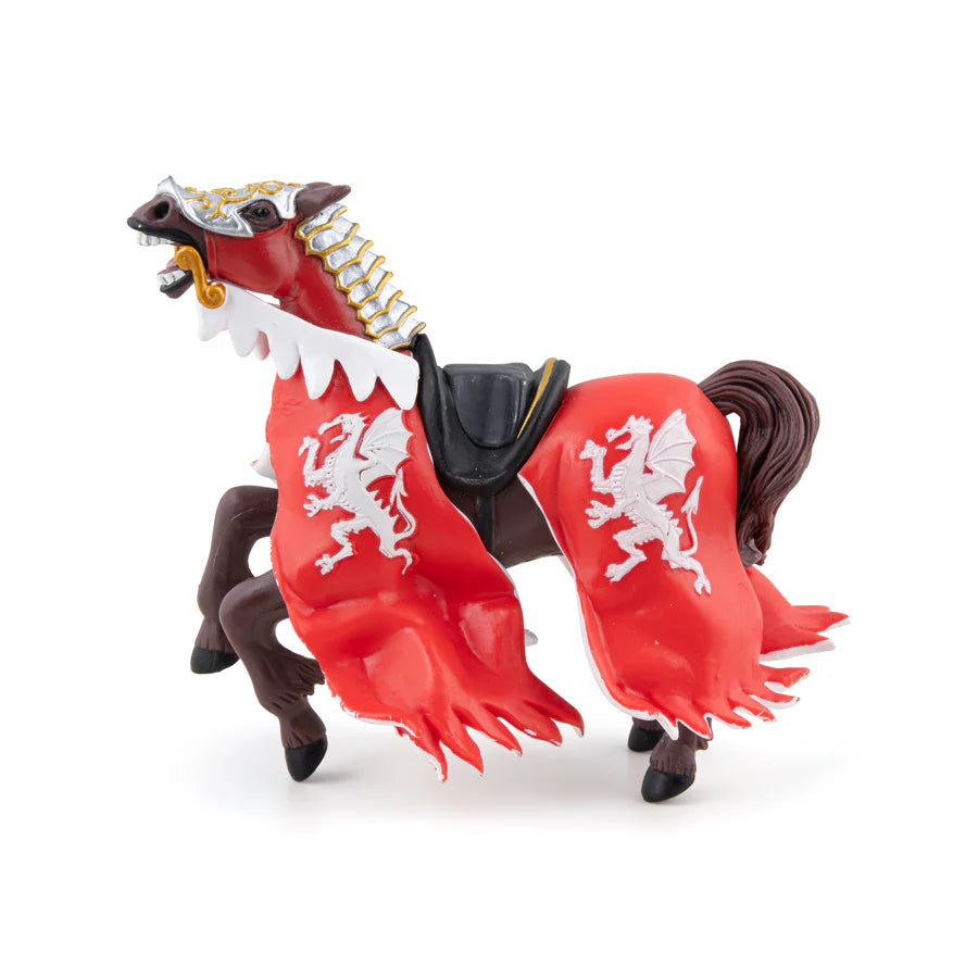 Medieval et Fantastique - Cheval du roi au dragon rouge