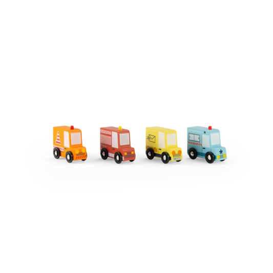 Set de 4 camions Avenue du Moulin - Le Jardin du Moulin