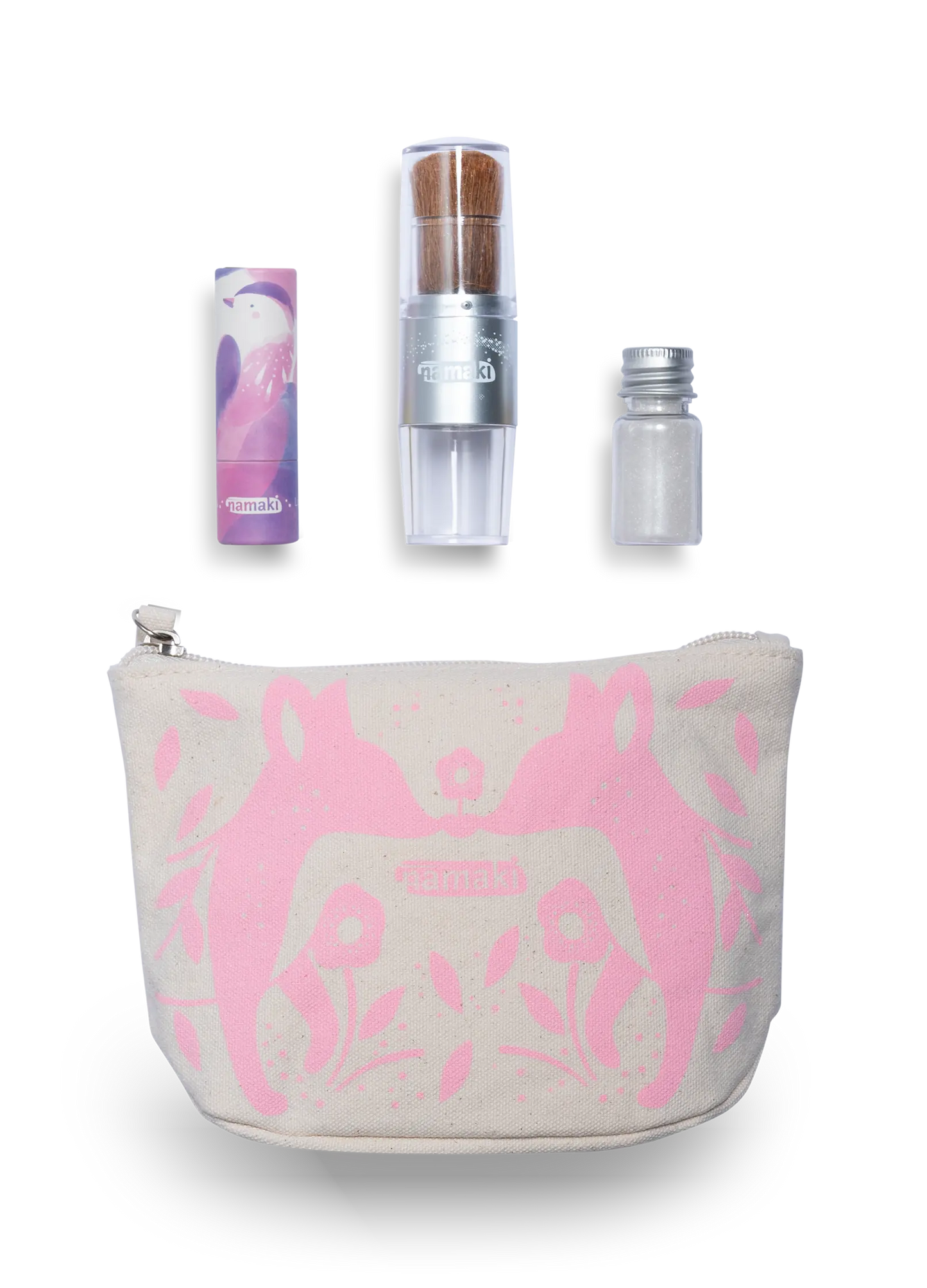 Trousse scintillante Renard rose