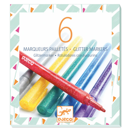 Les couleurs - 6 marqueurs pailletés